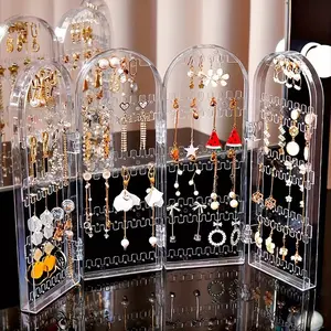 240 Hole Transparent Acrylic Earring Display Stand, Large Capacity Oval Jewelry Storage Rack, Durable Plastic Construction, Durable Storage Organizer