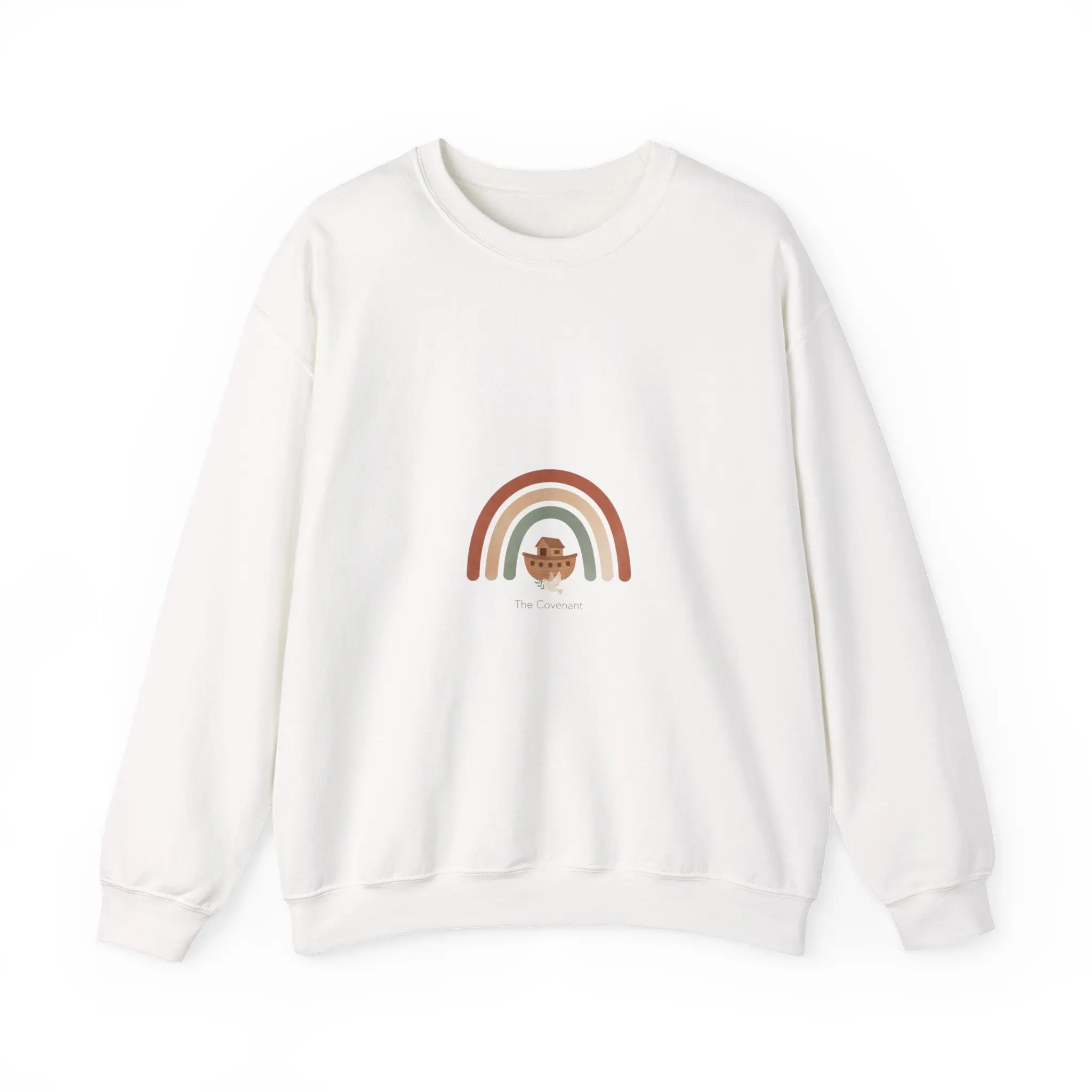 Neutral Rainbow Arc Sweatshirt | muted rainbow boho desert arc design