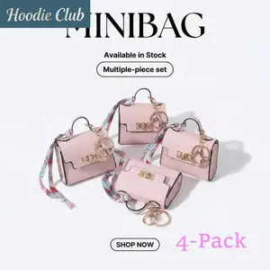 4-Pack Mini Makeup Bags PU Leather Cosmetic Pouch Waterproof Portable Small Organizer for Lipstick Keys Jewelry Travel