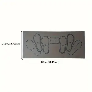 Squat Mat - Slimming & Leg-toning Yoga Fitness with Foot Positioning Guidance Non-slip Surface Ergonomic Design Geometric Patterns Soft Gray Ideal for Squat & Leg Kick Exercises Gift for Easter