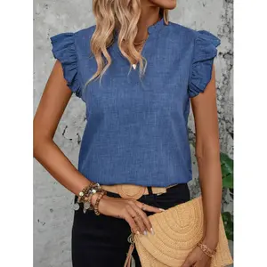 Women's Solid Color Simple Everyday Shirt, Sleeveless Top
