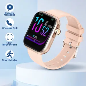 Smart Watch Unisex Ip67 Waterproof, 1.83 HD Screen, Heart Rate Monitoring, Bluetooth-compatible Notifications, Daily Use Essential, Birthday Gift
