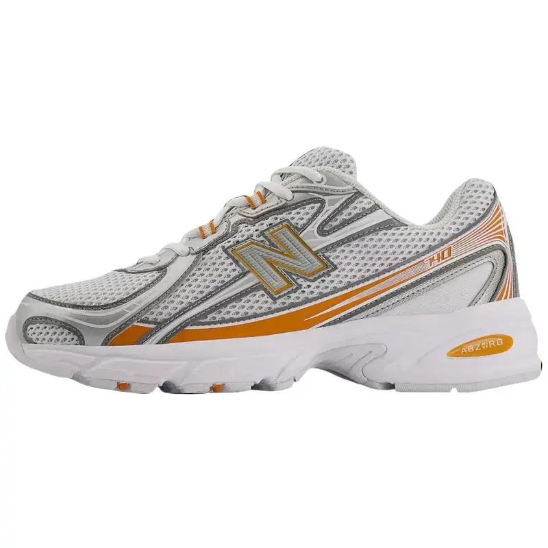 Men's New Balance 740 'Classic Orange' Round Toe Lace-Up Sneakers - Retro Basketball-Inspired Silhouette, Leather & Mesh Upper, Breathable, Cushioned Support, Durable, All-Season Everyday Use, Casual Sporty Chic