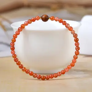 Natural Red Agate Bracelet, Lucky Stone for Wealth & Protection