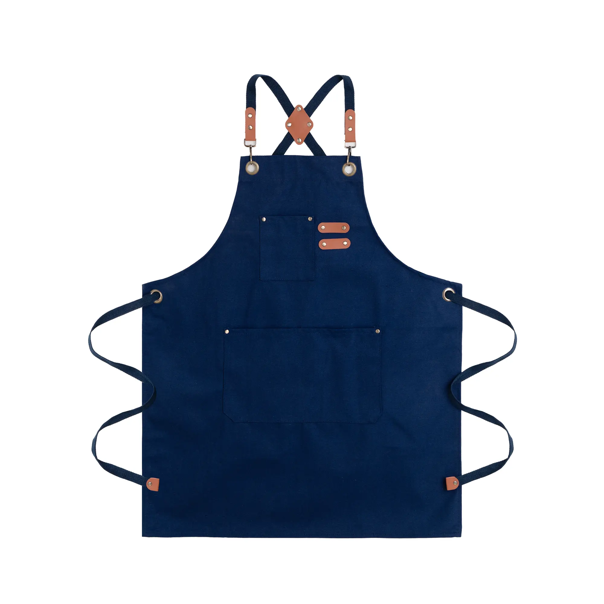 Cross Back Apron with Large Pockets, Adjustable Heavy Duty Cooking Apron for Men Women