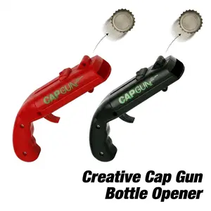 Creative Bottle Opener Cap Launcher, Funny Beer Cap Shooter, Red & Black Bar Accessory for Tailgates & Camping, Unique Gag Gift for Men, Husband, Dad & Beer Enthusiasts.