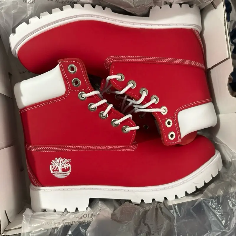 Timberland Red and White Classic 6-Inch Waterproof Boots for Men & Women Timberland Red and White Classic 6-Inch Waterproof Boots for Men & Women
