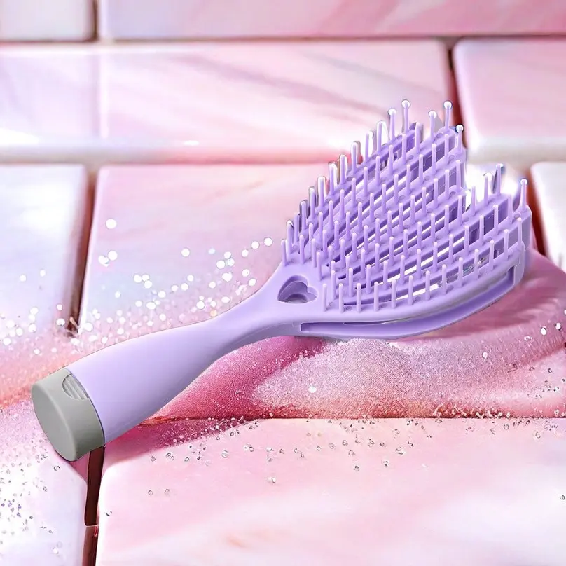 Massage Hair Comb - Elastic Scalp Massage Comb, Wet Dry Dual Purpose Comb, Hollow Out Hair Brush - Haircare Heatless Tool for Women and Men