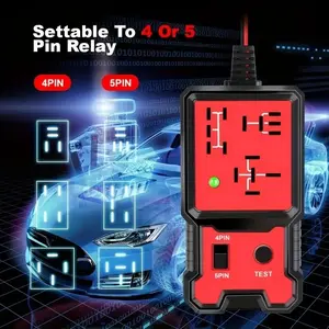 Professional 12V Car Relay Tester and Diagnostic Tool, Durable Abs Case, Fits 4 Pin and 5 Pin Relays, Fast Fault Detection, Automotive Relay Tester