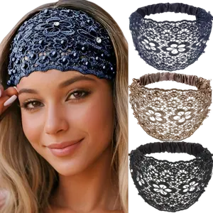 3PCS Boho Chic Crystal & Pearl Headbands for Women  Trendy & Elegant Luxury Hair Accessories  Perfect for Weddings, Vacations & Daily Styling