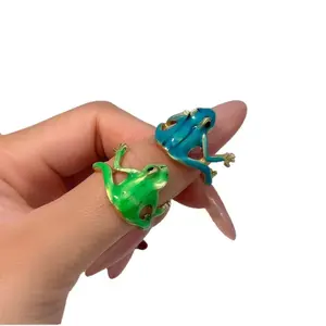 1pack 2026 Fashion Accessoriesl Tree Frogs RingsAdjustable Open Rings-Unique FashionableJewelry for Men & Women, Premium Party Accessory Cute Tree Frog Ring