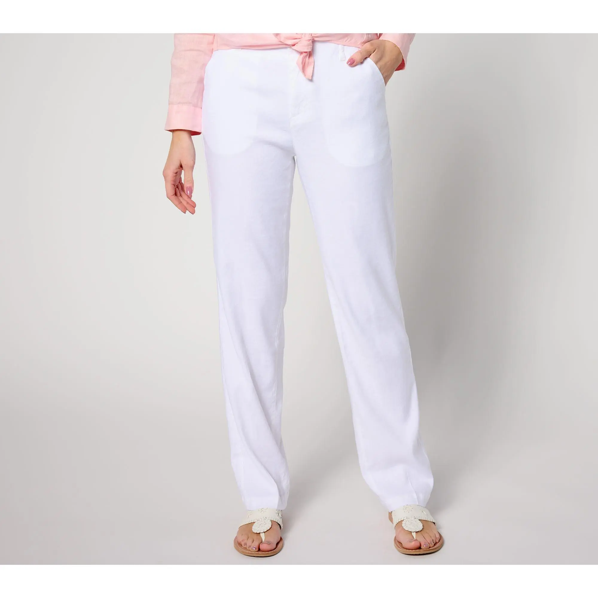 NYDJ Marilyn Linen Trouser - Optic White
