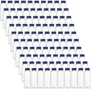 Rani Clear Plastic Bottles | 8oz PET Bottle with Flip-top Caps | BPA - FREE | Home & Commercial Use, Containers for Sauces, Condiments, Shampoo, Lotion, Sanitizer| Made in USA - Pack of 100