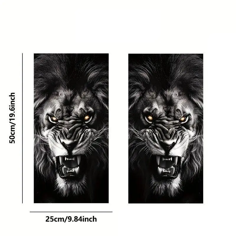 Roaring Lion Self-Adhesive Car Decal, Bold Decorative Vinyl Cars Accessories, Waterproof, Abrasion Proof, UV Anti-Fade for Vehicles Auto Body, Windows, Bumpers