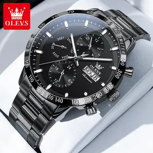 OLEVS brand men's watch flagship new multi-function luminous waterproof automatic mechanical watch steel belt light luxury men's watch 6683