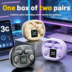 Wireless Bluetooth Headphones with Active Noise Cancelling Tiny Size Invisible Earbuds Waterproof with Mic for Work Sport Sleeping 2 Pairs Mini Short Handle Design Electronic