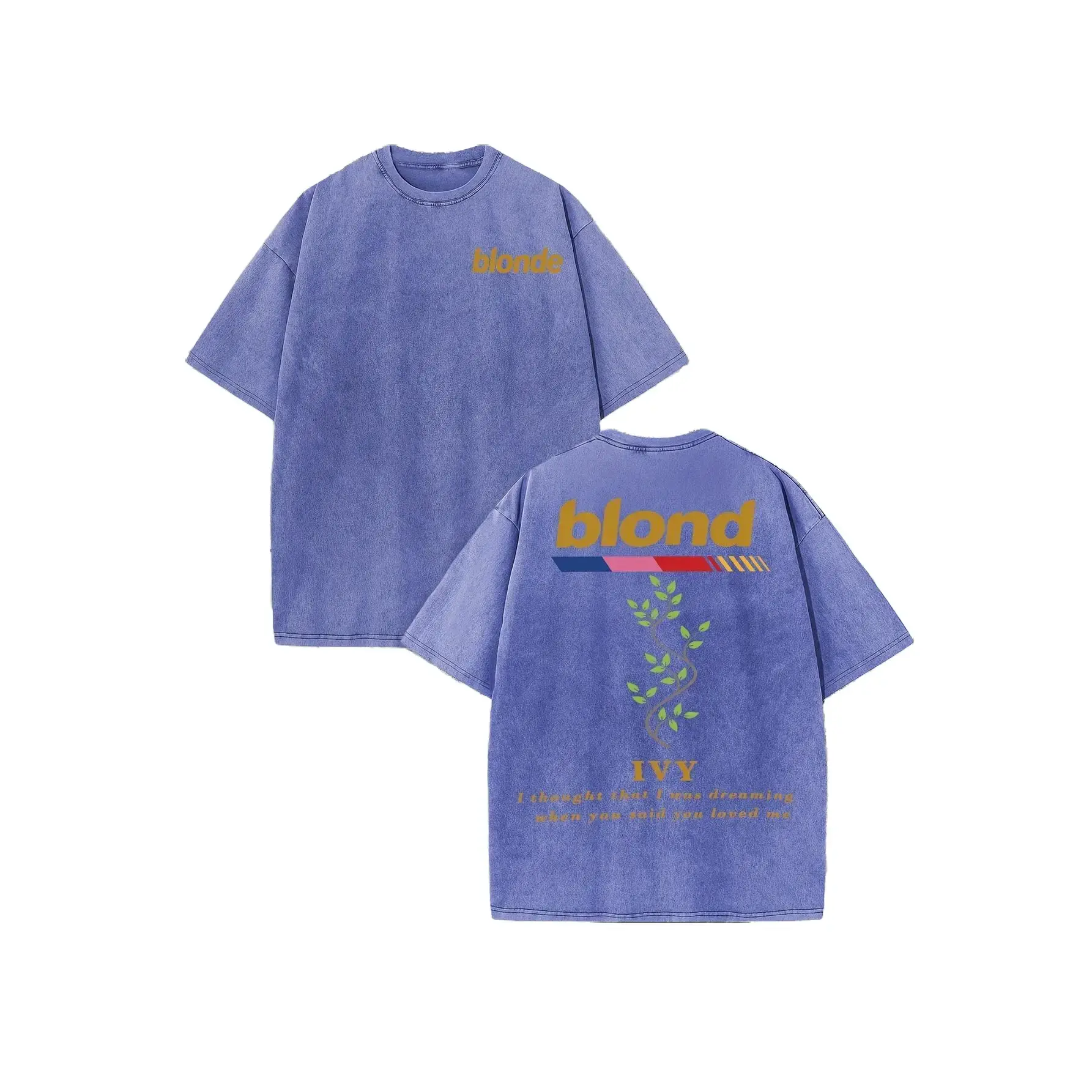 Men's Vintage Blond Graphic Shortsleeve T-Shirt, Casual 100% Cotton Loose Fit Crewneck Summer Top