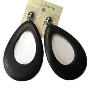 Clip On Wood Fashion Female Ethnic Earrings