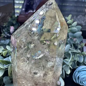 Citrine tower on stand, stone itself is 5inches and weighs 500 grams