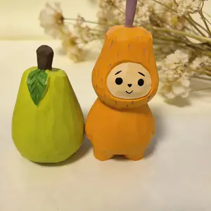 Handcrafted Wooden Fruit Vegetable Sculpture, Realistic Wood Carving Desktop Decoration, Creative Art Gift for Home & Friends