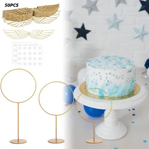 Set of 103 Wizard Party Chocolate Decoration include 50Pcs Wings Wafer Cupcake Toppers 3 PCS Gold Goal Posts and 50Pcs Glue Point for Them Party Decor Supplies