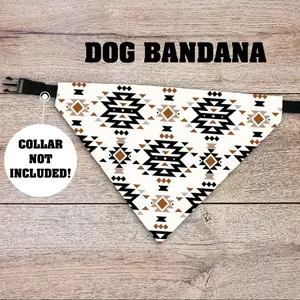 Aztec Dog Bandana - Over The Collar - COLLAR NOT INCLUDED! Puppy, Pet Accessories, Western, Punchy, Doggy, Washable