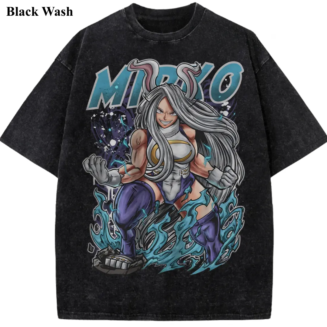 Vintage Rumi Usagiyama Wash Tee, Mirko Graphic Tees, MHA Tshirt, Men's Women's T-shirt, Unisex Anime Shirt, Anime Gift, Gym Workout Shirt, Menswear Womenswear Streetwear Top Fit Oversize
