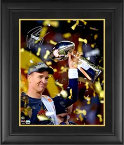 Peyton Manning Denver Broncos Framed Autographed 16" x 20" Super Bowl 50 Champions Celebration Photograph - Fanatics Authentic Certified