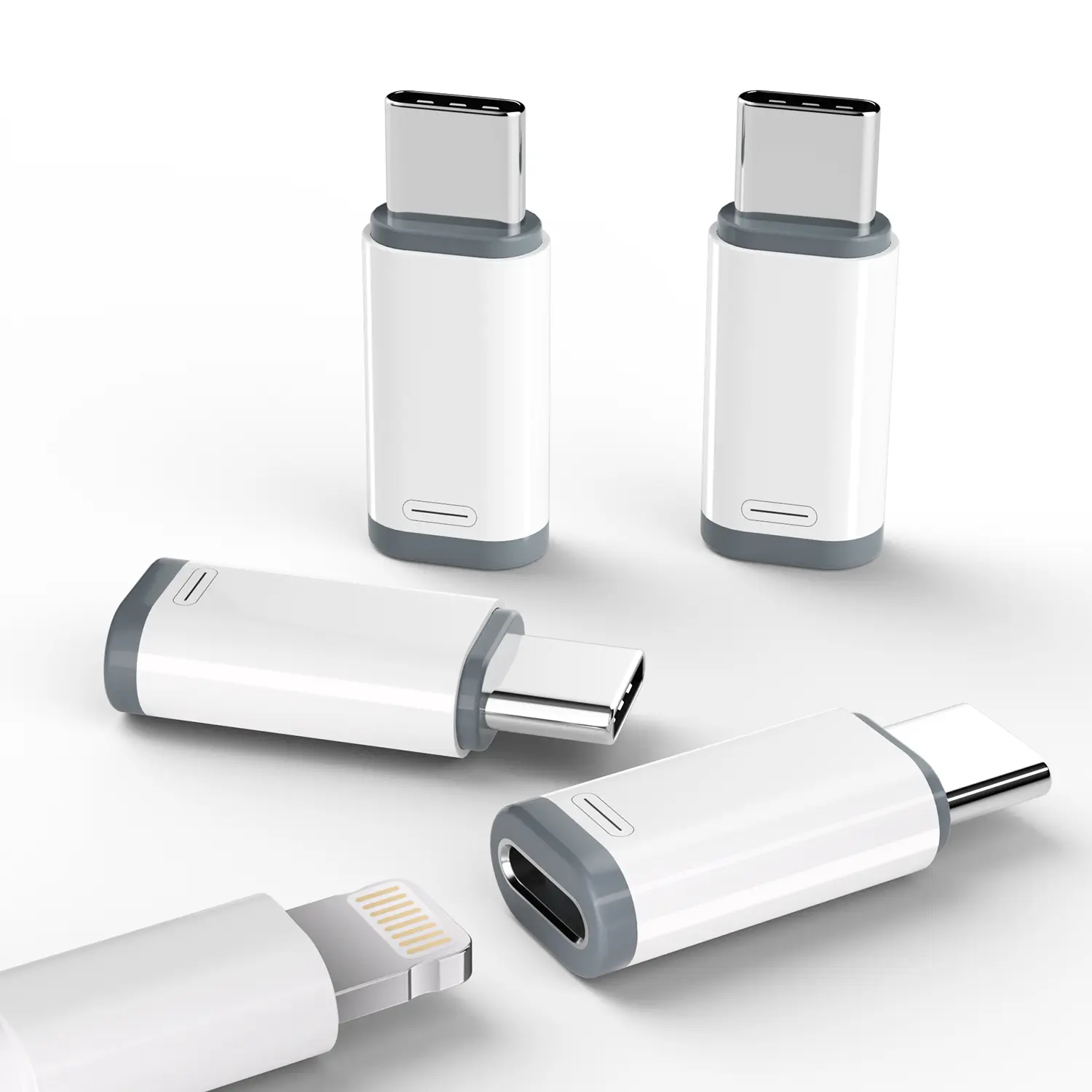 Apple adapter: Lightning to Type-C charging data transmission converter, Type-C male to Lightning female adapter, PD fast charging converter, compatible with iPhone 15, AirPods, Lightning data cable portable adapter