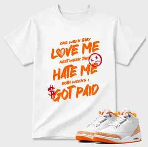 Love Me Shirt To Match 3 Orange Citrus, 3 Orange Citrus Sneaker Matching Shirt, Jordan Match Tee, Cotton Unisex Graphic T-Shirt