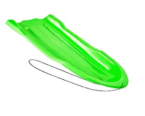 Exceptional Concepts 2 Person Snow Sled for Kids & Adults – Premium Canadian Resin Sled - Durable Plastic Toboggan Snow Sled with Pull Cord & Handles