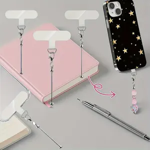 6/12/18 PCS Creative Mobile Phone Chain Mini Lobster Clasp Blank Bead String Keychain, Transparent Partition Bead String Mini Keychain, Handmade Bead Decoration DIY Jewelry Making, Handcraft Materials, Handcraft Accessories, Decorative Beads, Bead String