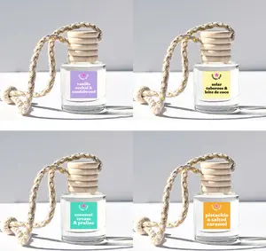 Brazilian Scents 4 Pack Scented Car Fresheners Bundle Set - Pistachio Salted Caramel, Vanilla Orchid Sandalwood, Solar Tuberose, Coconut Cream Praline