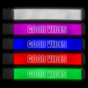 Good Vibes Glow Bracelets – Music Activated LED Bracelet for Concerts and Festivals – Automatic Light Up Bracelet – Battery Operated Wearable LED Lights for Adults – Magnetic Closure – 5pcs Colorful