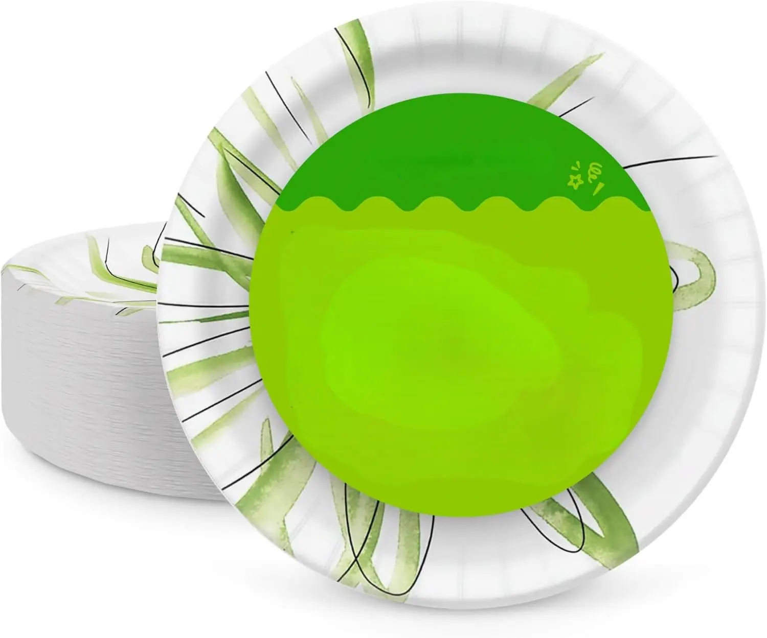 100 Count Everyday Disposable Paper Plates, 8.62 Inch, Microwave-Safe, Cut Resistant, Soak-Proof, Packaging May Vary
