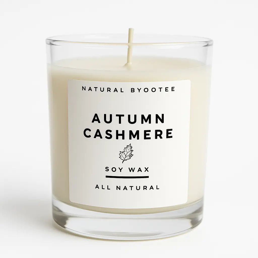 Autumn Cashmere Soy Candle (8oz) | Warm Amber + Soft Musk | Hand-Poured