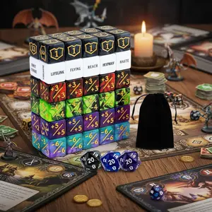 63 Pieces MTG Dice Counters Bulk, Ability Keywords MTG Tokens, Shield Life Counter 6-Sided Dice Set for Magic The Gathering, TCG, Cards Gaming Accessories needoh