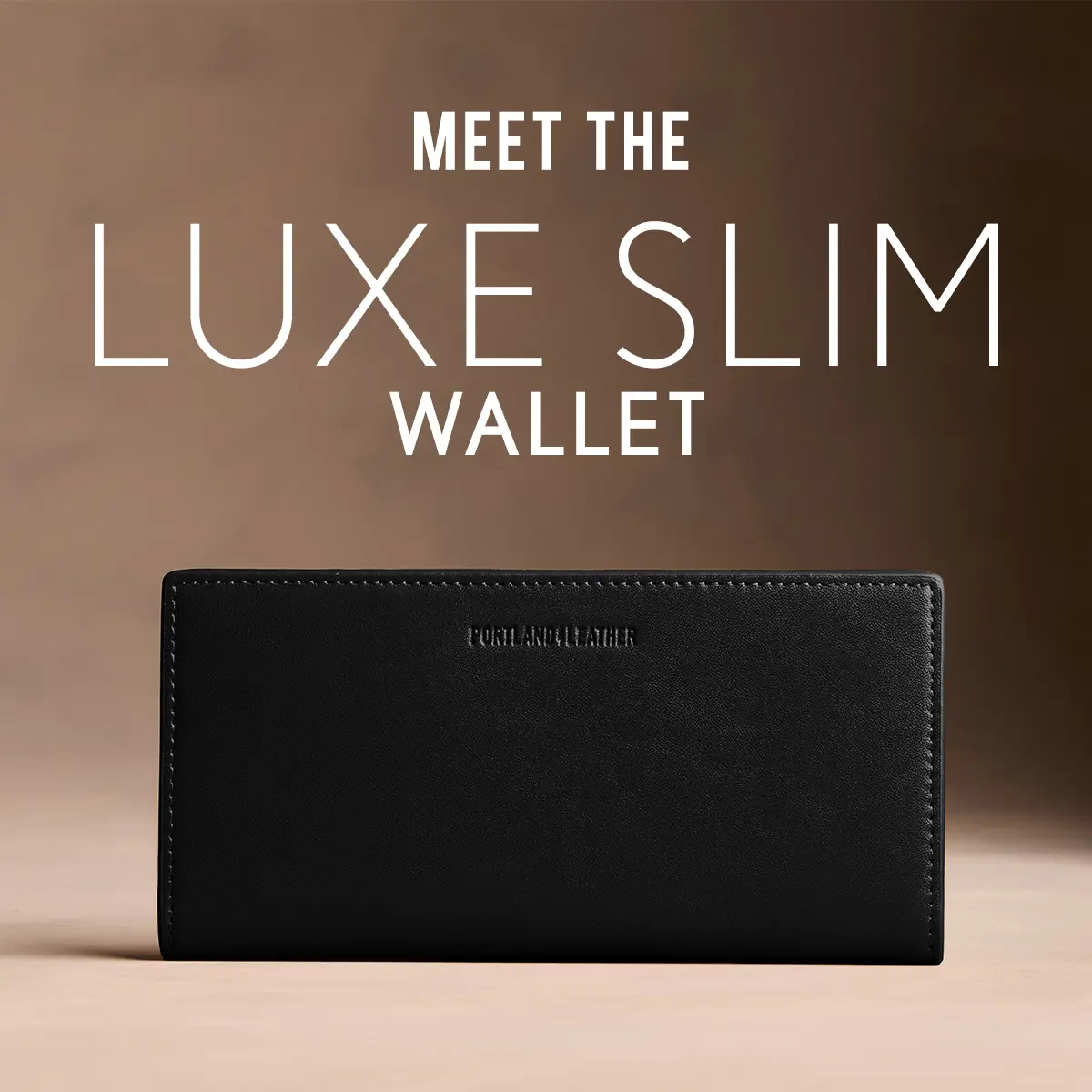 Portland Leather Luxe Slim Wallet - Real Leather Minimalist Bifold Wallet