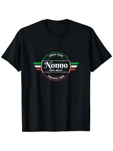 Men's Italian Nonno Graphic T-Shirt - Black Casual