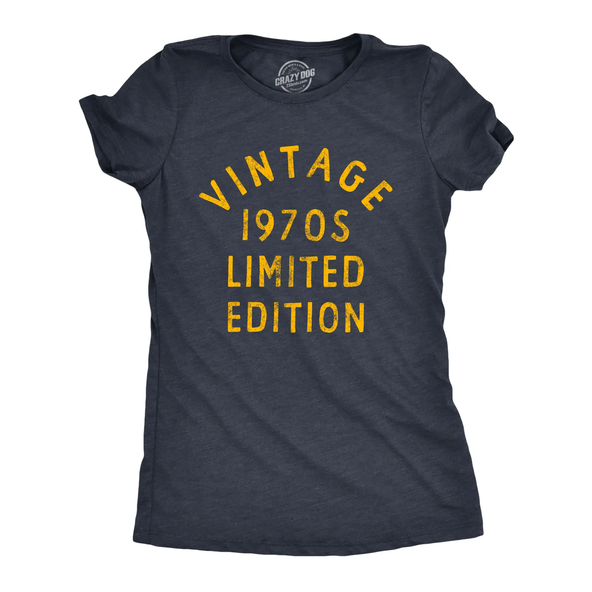 Womens Vintage 1970s Limited Edition T Shirt Funny Cool 1970 Theme Classic Tee for Ladies Funny Womens T Shirts Cute Vintage Graphic Tee Funny Vintage Top Women's Novelty Tees Navy