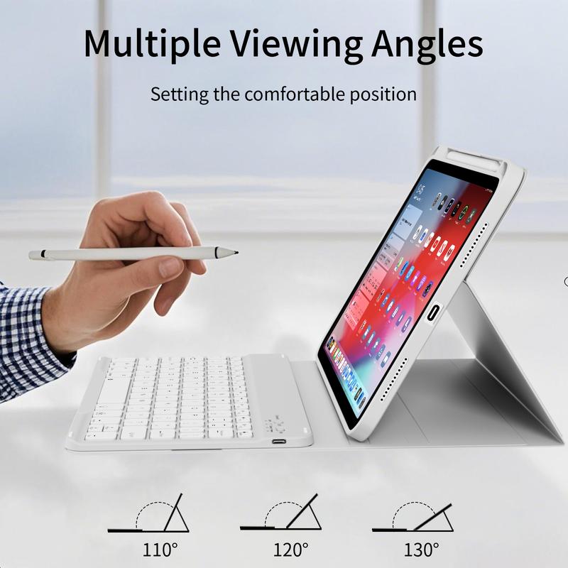 Kenke Backlit Magnetic Bluetooth Keyboard Case Foldable Multi-Angle Cover with Pencil Holder Color Options For iPad (A16)11th/10th Gen11/10.9''2025/2022,iPad Air11''M3/M2 2025/2024,Air5th/4th Gen10.9''2022/2020