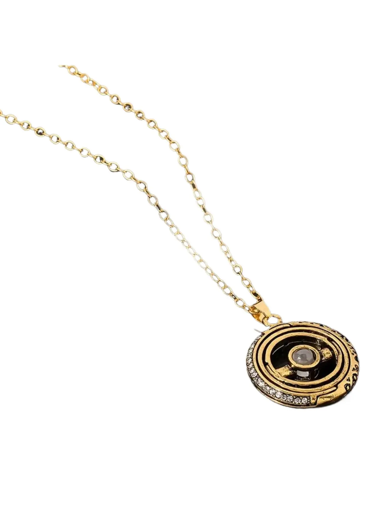 A new-style European and American astronomical globe projection necklace for men and women, with 100 languages saying "I love you", a rotatable pendant necklace, vintage, Statement Necklace