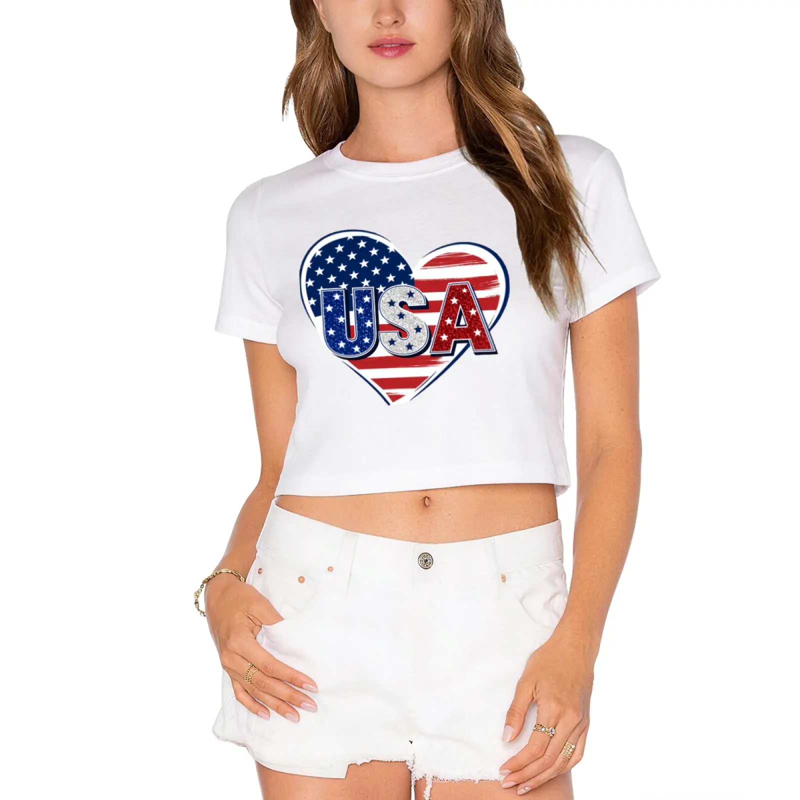 USA 250th Anniversary Casual Round Neck Shortsleeve Flag Top - 1776-2026 Patriotic Shirt for Family Reunion, 4th of July - Made in USA Gift