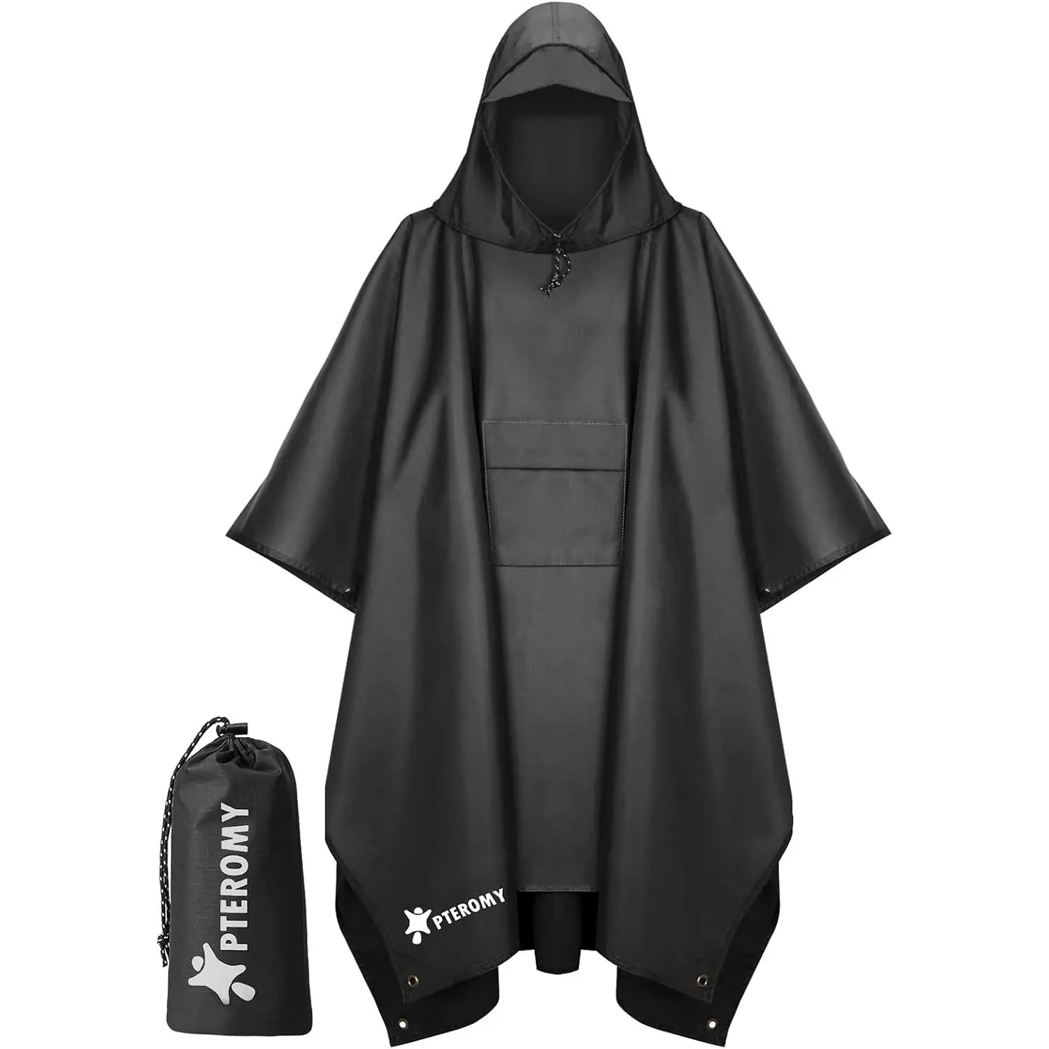 Unisex 3-in-1 Hooded Waterproof Lightweight Rain Poncho for Adults with Pocket, Ideal for Hiking, Camping