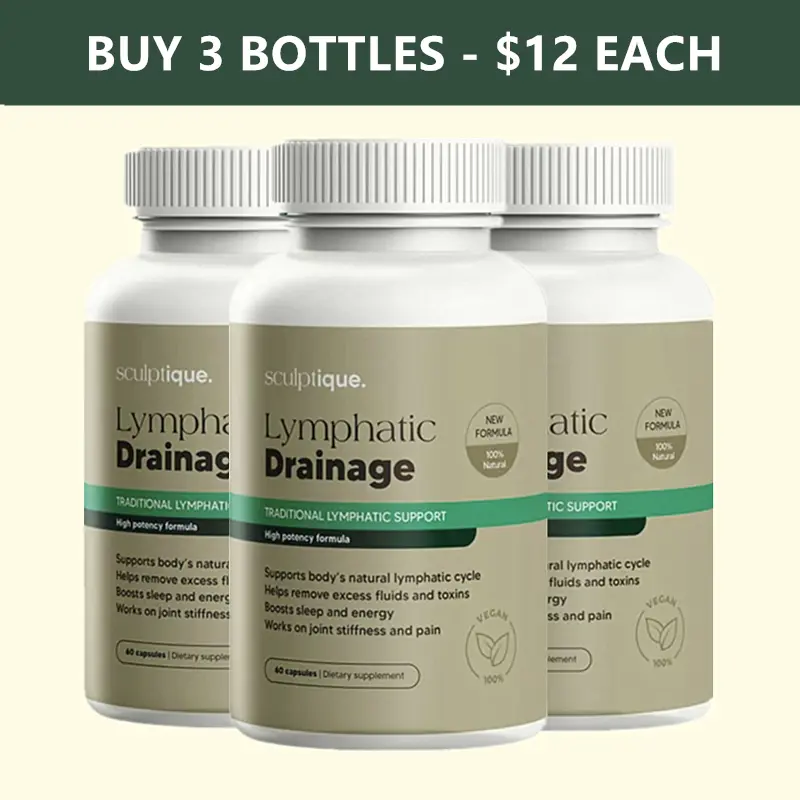 Lymphatic Drainage Capsules - Supports Body's Natural Lymphatic Cycle Helps Remove Excess Fluids and Toxins | Antioxidant & Detox Binder Supplement | Supports Natural Lymphatic Cycle - Sculptique