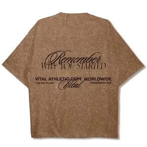 Oversized Pump Cover T-Shirt - Vintage Remember Why You Started Latte Acid T Man Print