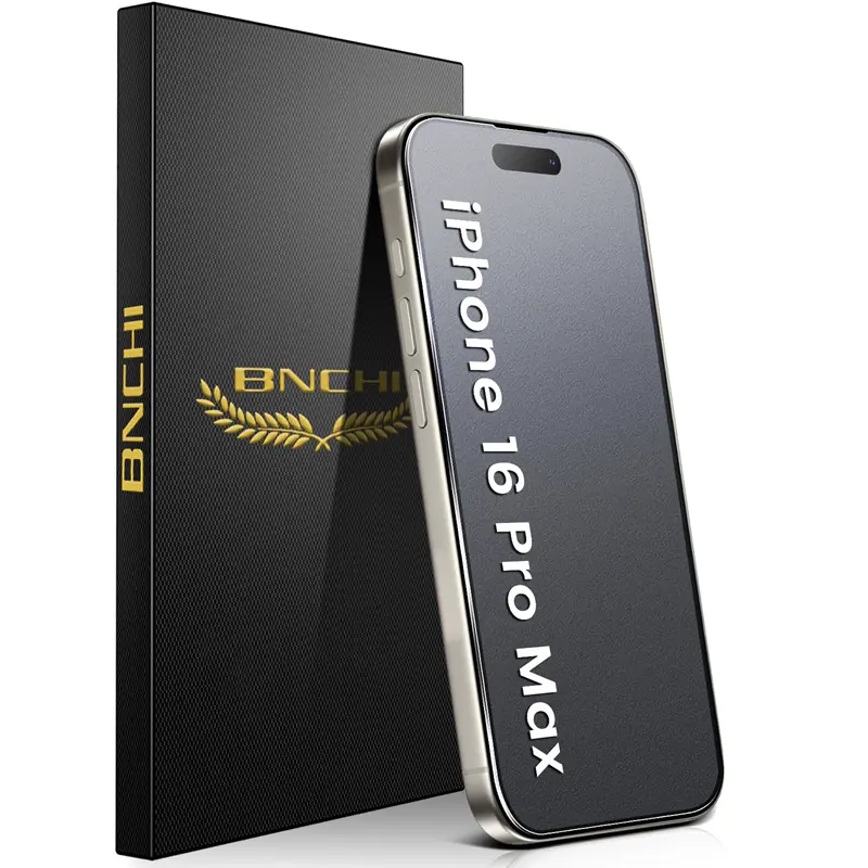BNCHI 3-Pack Black Matte Tempered Glass Cellphone Screen Protectors for iPhone 16 Pro Max - 9H Hardness, Anti-Fingerprint, Anti-Glare, Silk-Smooth, Scratch Resistant Cellphone Accessories