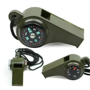 Emergency Survival Whistle with Compass & Thermometer, Outdoor Camping Safety Tool, Dog Walking Training Accessory, Survival Equipment, Survival Tools