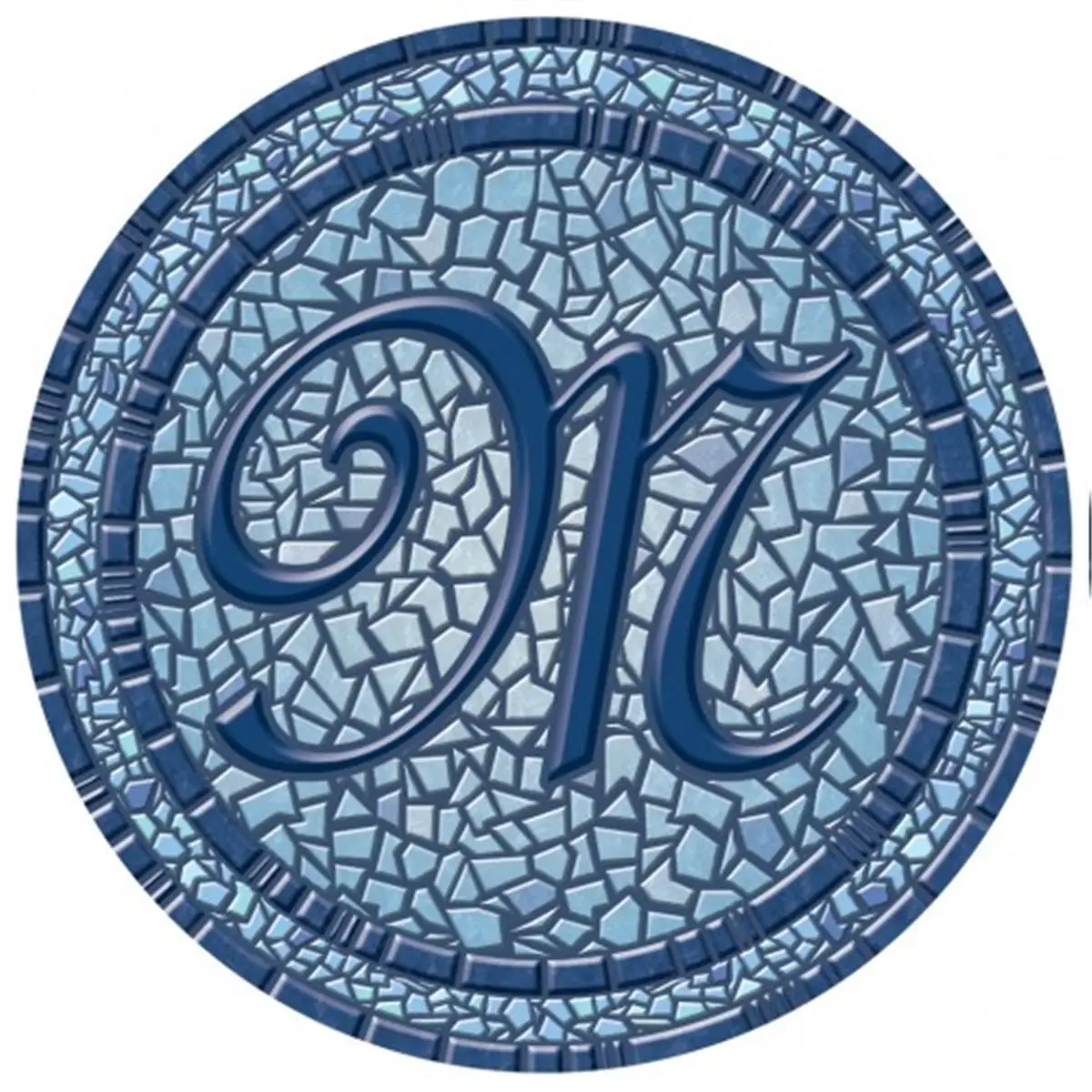 POOLSAIC 67B00-0043M Circle Shape 59 in. Dia. Mosaic Pool Mat, Durable Household Textile Rug, Blue Mosaic Moisture-Proof, Chemical Resistant, Compatible with Automatic Cleaners for Pool Maintenance