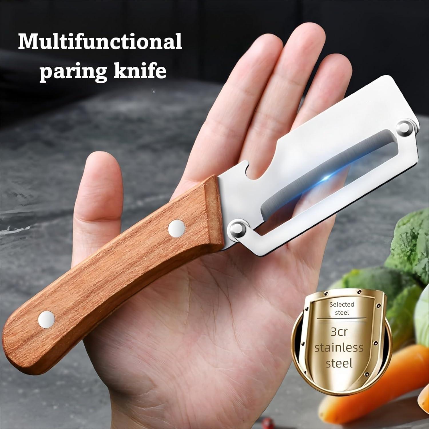 2PCS 2 in 1 Multifunctional Vegetable Peeler & Bottle Opener  All In One Peeler Multi-Functional Kitchen Tool Stainless Steel Potato & Fruit Peeler